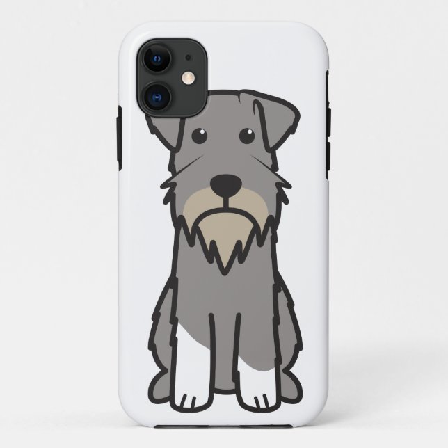 Coques Case-Mate iPhone Bande dessinée de chien de Schnauzer miniature (Dos)