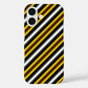 Coque Pour iPhone 16 Bandes arc-en-ciel blanc jaune