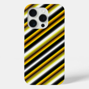 Coque iPhone 15 Pro Bandes arc-en-ciel blanc jaune
