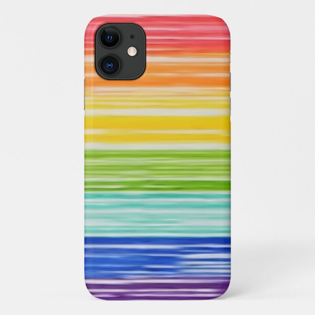 Coques Case-Mate iPhone Bandes arc-en-ciel inondées (Dos)