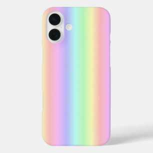 Coques iPhone 16 Plus Bandes arc-en-ciel Pastel - motif