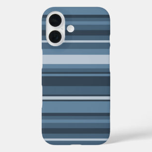 Coque Pour iPhone 16 Bandes bleu gris Coque-coque iphone mat