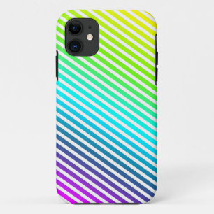 Coque Case-Mate Pour iPhone Bandes colorées - jaune vert bleu violet