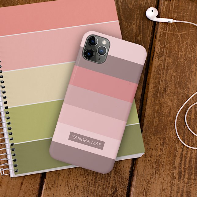 Coques Case-Mate iPhone Bandes d'art rose pâle couleur mauve (Créateur téléchargé)
