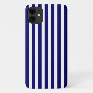 Case-Mate iPhone Case Bandes de bonbons bleu et blanc marine