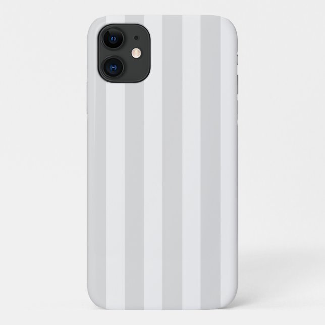 Coques Case-Mate iPhone Bandes de bonbons gris clair et blanc (Dos)