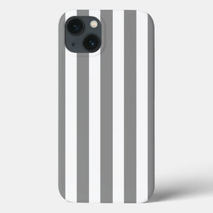 Case-Mate iPhone Case Bandes de bonbons gris et blanc Coque-Mate iPhone