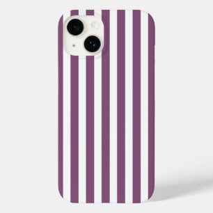 Coque Pour iPhone 14 Bandes de bonbons mauves et blanches