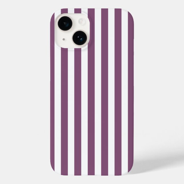 Coques Case-Mate iPhone Bandes de bonbons mauves et blanches (Verso)