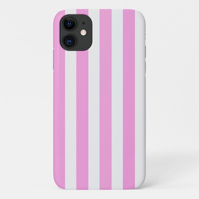 Coques Case-Mate iPhone Bandes de bonbons roses et blanches (Dos)
