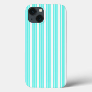 Case-Mate iPhone Case Bandes de bonbons turquoise et blanche Coque-Mate 