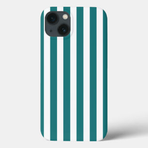 Case-Mate iPhone Case Bandes de bonbons turquoises et blanches Coque-coq