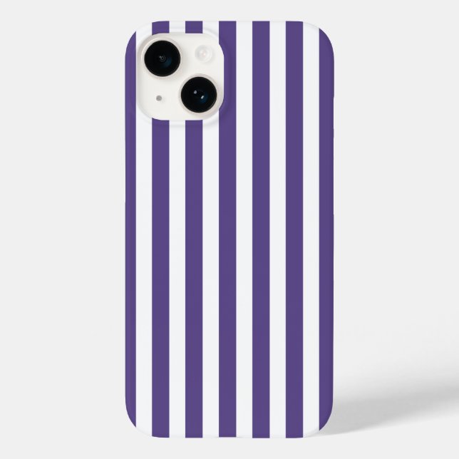 Coques Case-Mate iPhone Bandes de bonbons ultra violettes et blanches (Verso)