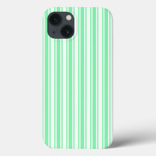 Case-Mate iPhone Case Bandes de bonbons vert et blanc pastel Coque-Mate