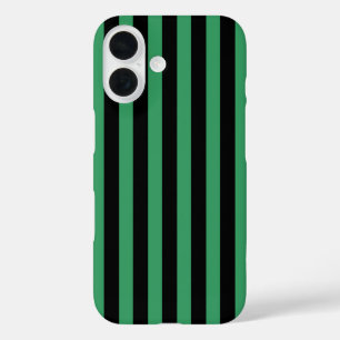 Coque Pour iPhone 16 Bandes de bonbons vert et noir