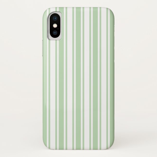 Coques Case-Mate iPhone Bandes de bonbons vert pâle et blanc (Dos)