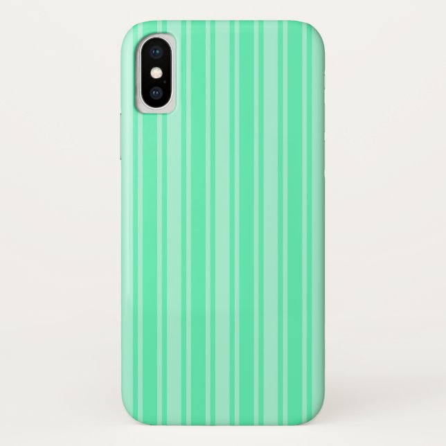 Coques Case-Mate iPhone Bandes de bonbons vertes à la menthe (Dos)