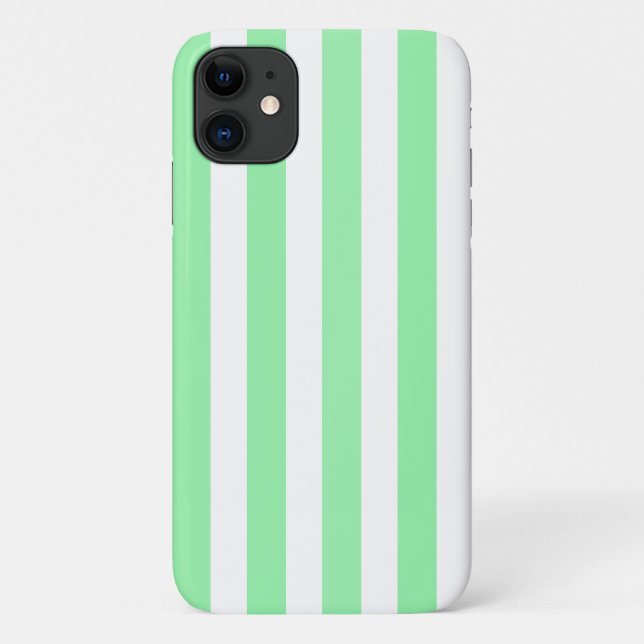 Coques Case-Mate iPhone Bandes de bonbons vertes et blanches (Dos)