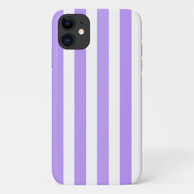 Coques Case-Mate iPhone Bandes de bonbons violettes et blanches (Dos)