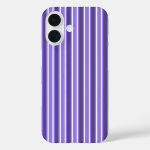 Coque Pour iPhone 16 Bandes de bonbons violettes et blanches