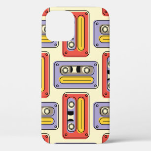 Case-Mate iPhone Case Bandes de cassettes rétro motif sans couture. Vin