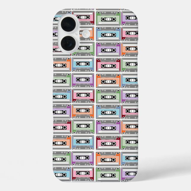 Coques Case-Mate iPhone Bandes de cassettes Retro Pastel Motif (Verso)
