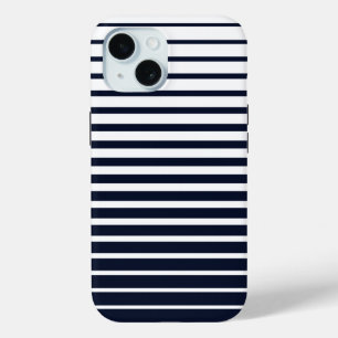 Coque Pour iPhone 15 Bandes de monogramme noir et blanc