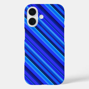 Coque Pour iPhone 16 Bandes diagonales bleues