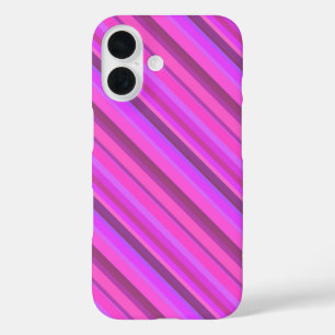 Coque Pour iPhone 16 Bandes diagonales roses