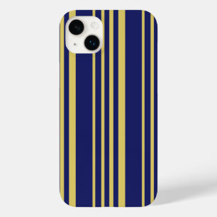 Coque Pour iPhone 14 Plus Bandes d'or et de marine à motifs