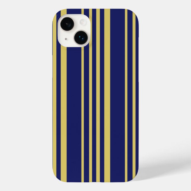 Coques Case-Mate iPhone Bandes d'or et de marine à motifs (Verso)