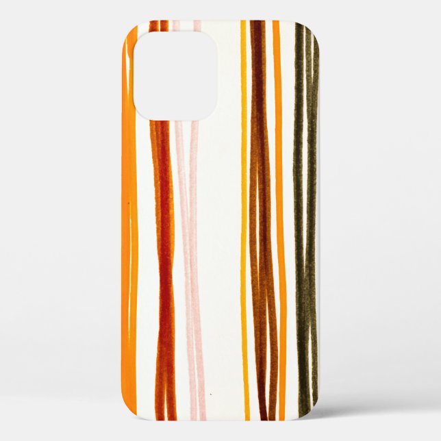 Coques Case-Mate iPhone Bandes géométriques, aquarelle orange (Verso)