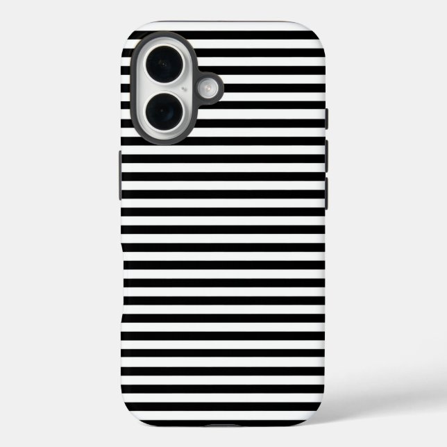 Coques Case-Mate iPhone Bandes Horizontales Noires Et Blanches (Verso)