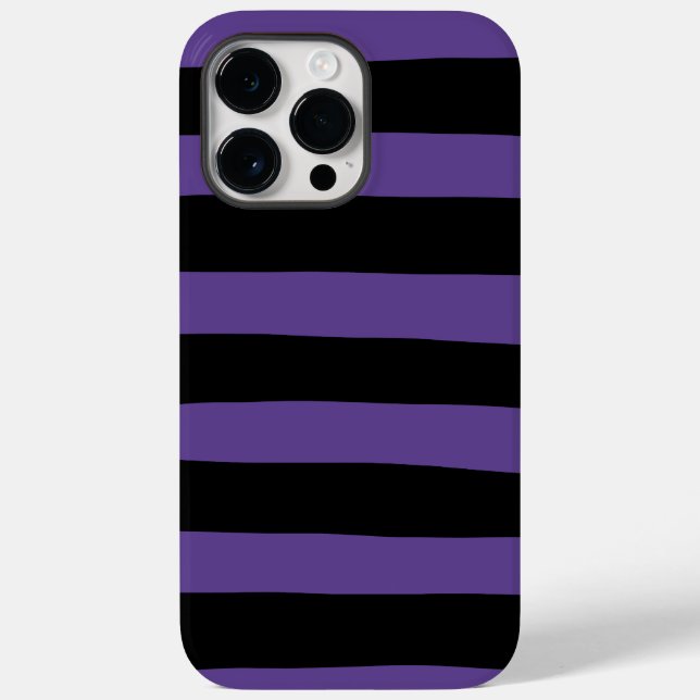 Coques Case-Mate iPhone Bandes inégales en violet et en noir (Verso)
