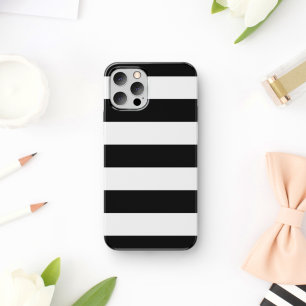 Case-Mate iPhone Case Bandes noires et blanches, Motif rayé, Lignes
