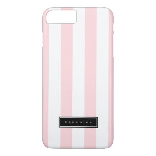 Coque iPhone 8 Plus/7 Plus Bandes roses et blanches