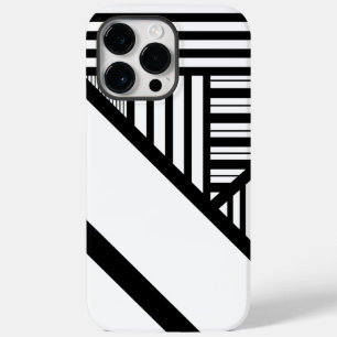 Coque Pour Pour iPhone 14 Pro Max Bandes triangulaires en noir et blanc
