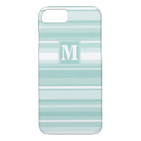Bandes vertes de menthe monogramme