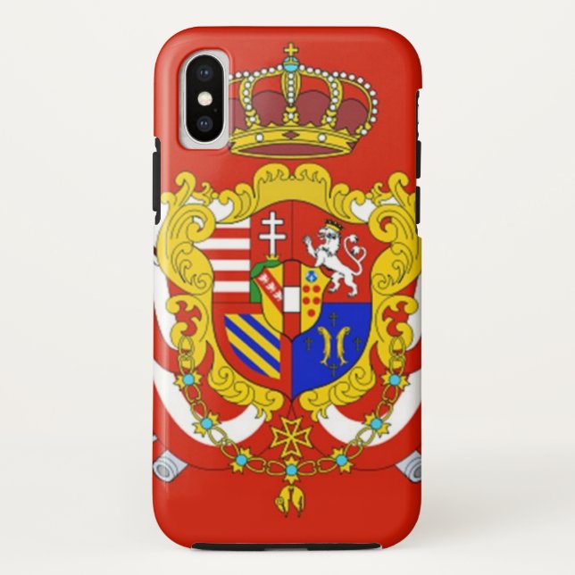 Coques Case-Mate iPhone Bannière rouge blanc Grand-Duché de Toscane (Dos)