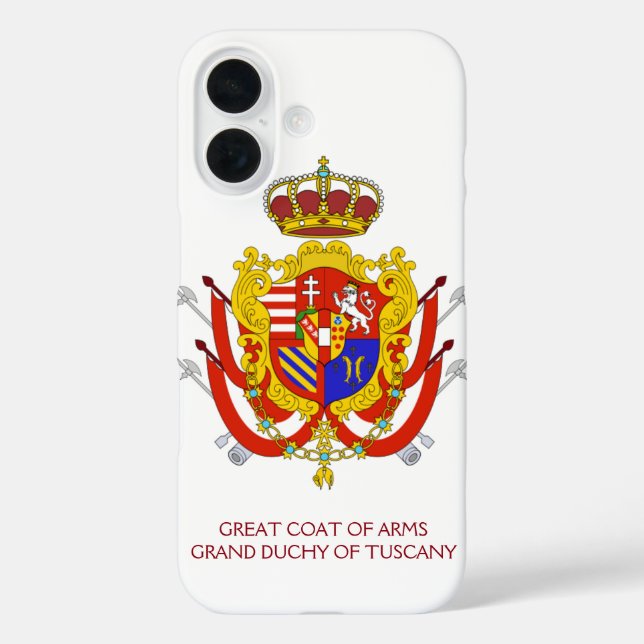 Coques Case-Mate iPhone Bannière rouge blanc Grand-Duché de Toscane (Verso)