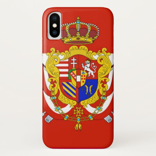 Coques Case-Mate iPhone Bannière rouge blanc Grand-Duché de Toscane (Dos)