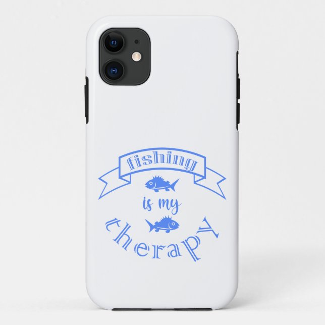 Coques Case-Mate iPhone Bannière ruban La pêche est ma thérapie (Dos)