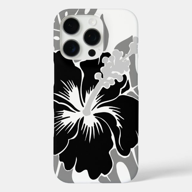 Coques Case-Mate iPhone Banzai Beach Hibiscus hawaïen noir (Verso)