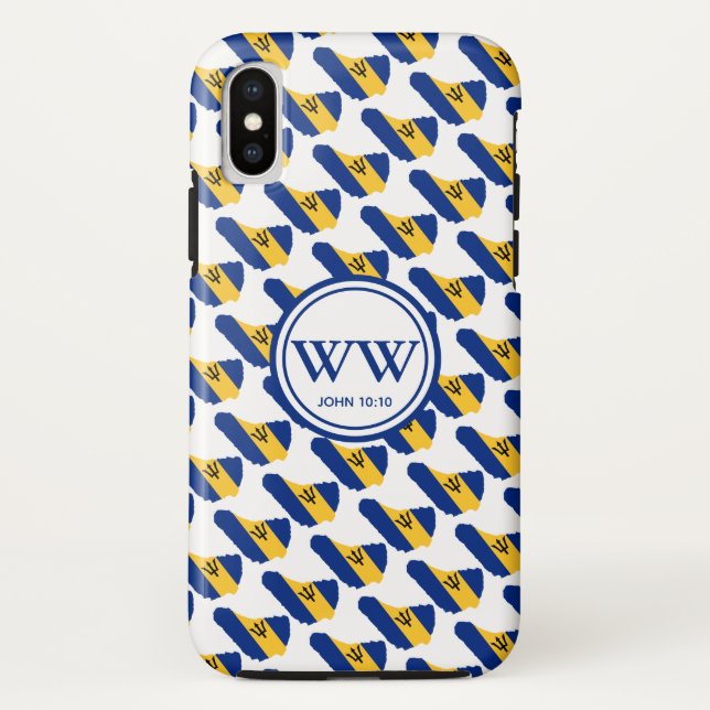 Coques Case-Mate iPhone BARBADOS élégant Monogramme Abondant Vie John 10:1 (Dos)