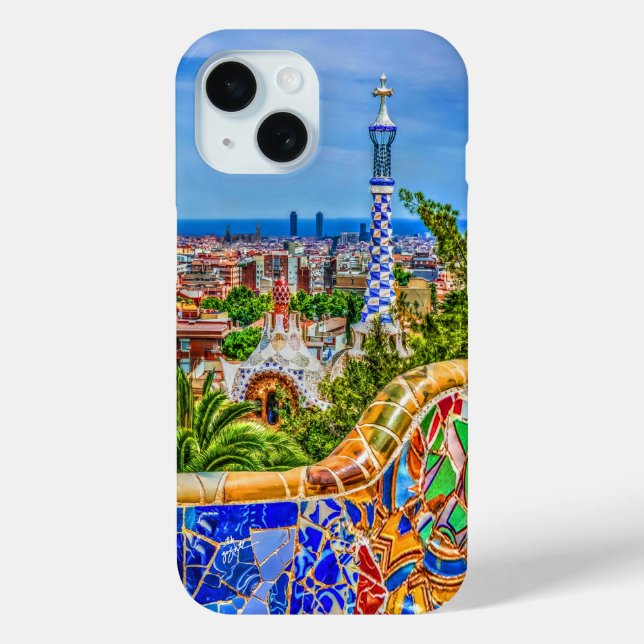 Coques Case-Mate iPhone Barcelone Espagne Mosaic Bench Park Guell Moderne (Verso)