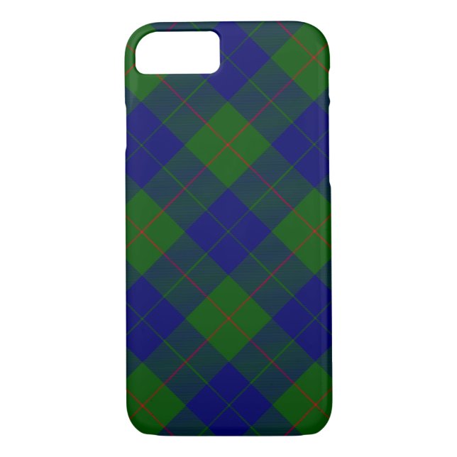 Coques Case-Mate iPhone Barclay clan tartan bleu vert plaid (Dos)