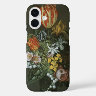 Coques iPhone 16 Baroque Ancien, Nature Morte Florale Fleurs dans u