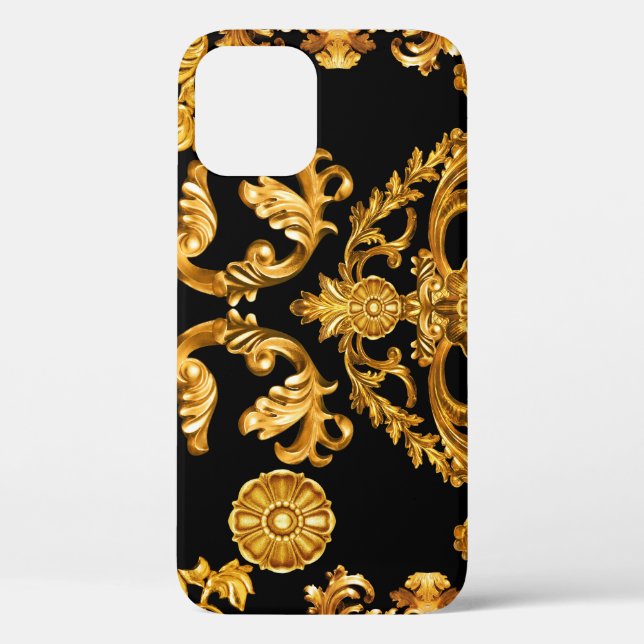 Coques Case-Mate iPhone Baroque d'or, éléments ornementaux. (Verso)