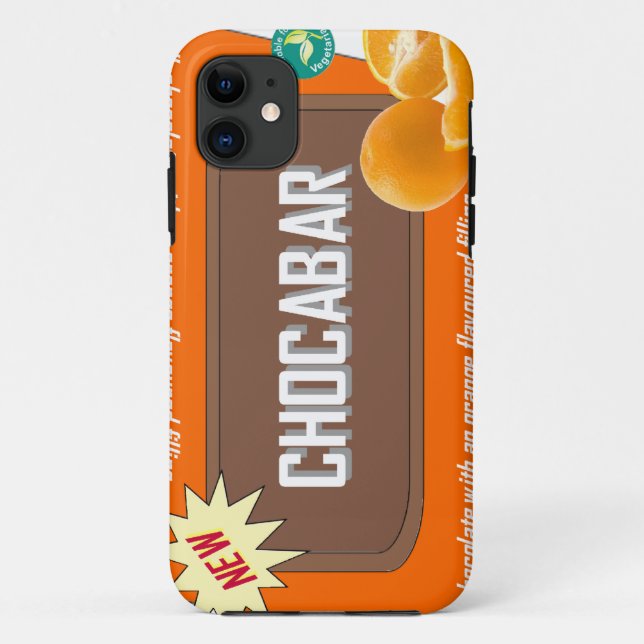 Coques Case-Mate iPhone Barre de chocolat (orange) (Dos)