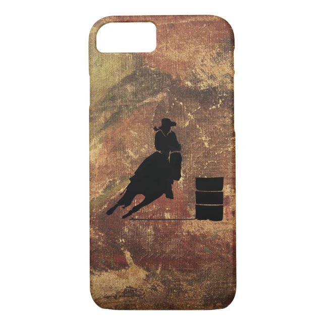 Coques Case-Mate iPhone Barrel Racing Girl Silhouette on a Grunge Texture (Dos)
